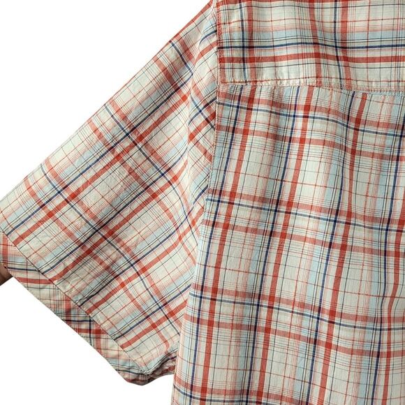 Liz Claiborne Size 3X Multi-Color Plaid All Cotton Blouse Short Sleeve Shirred - Picture 11 of 13